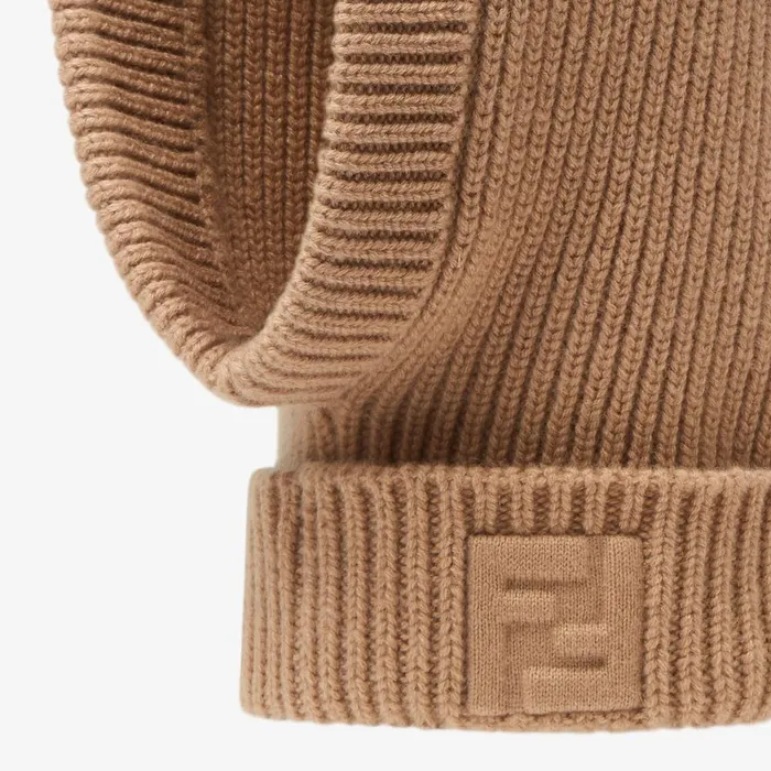 Fendi Hats and Gloves Hat Beige Wool And Cashmere Balaclava 8211 Women