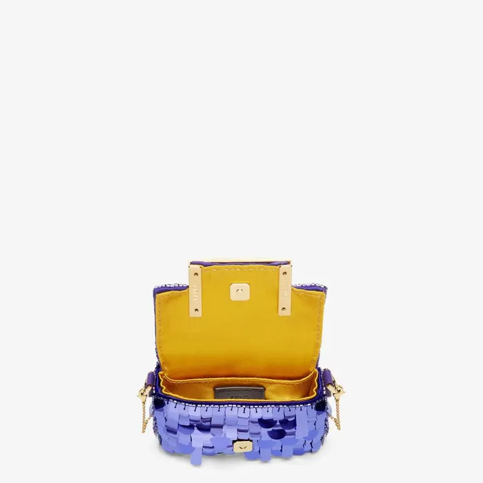 Fendi Miniature Bags Nano Baguette Charm Charm With Purple Sequins 8211 Women