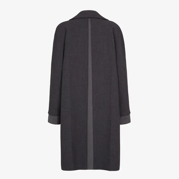 Fendi Outerwear Overcoat Gray Natt Fabric Car Coat 8211 Women