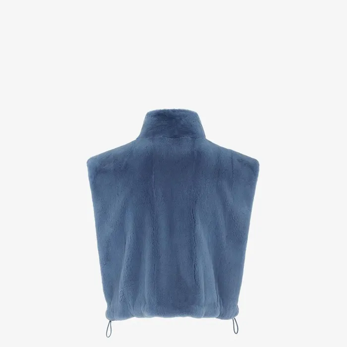 Fendi Outerwear Vest Blue Mink Vest 8211 Women