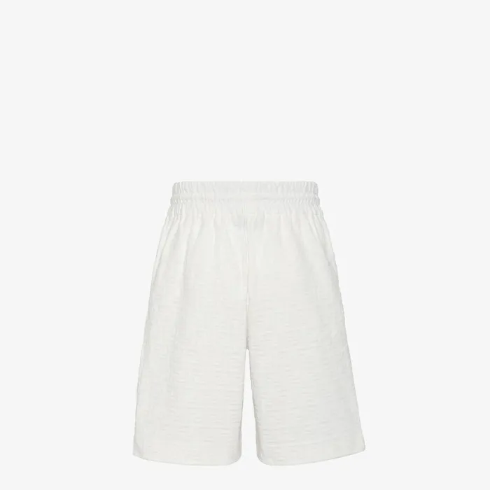 Fendi Pants and Shorts Bermudas Short Pants In White FF Cotton 8211 Men