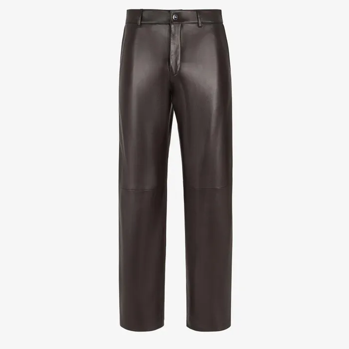 Fendi Pants and Shorts Pants Brown Leather Pants 8211 Men