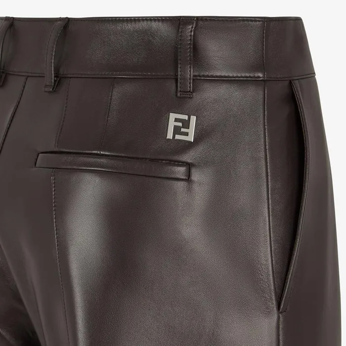 Fendi Pants and Shorts Pants Brown Leather Pants 8211 Men