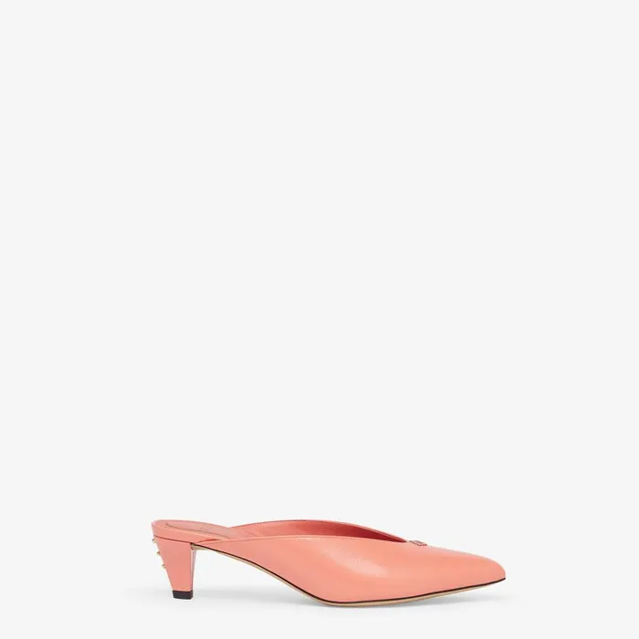 Fendi Pumps and Slingbacks Fendi Filo Pink Nappaleather Sabots With A Medium Heel 8211 Women
