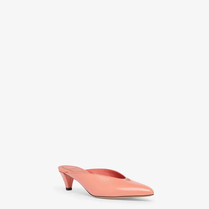 Fendi Pumps and Slingbacks Fendi Filo Pink Nappaleather Sabots With A Medium Heel 8211 Women