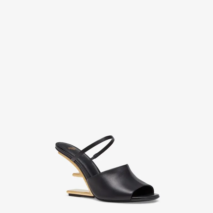 Fendi Pumps and Slingbacks Fendi First Black Leather Highheeled Sandals 8211 Women