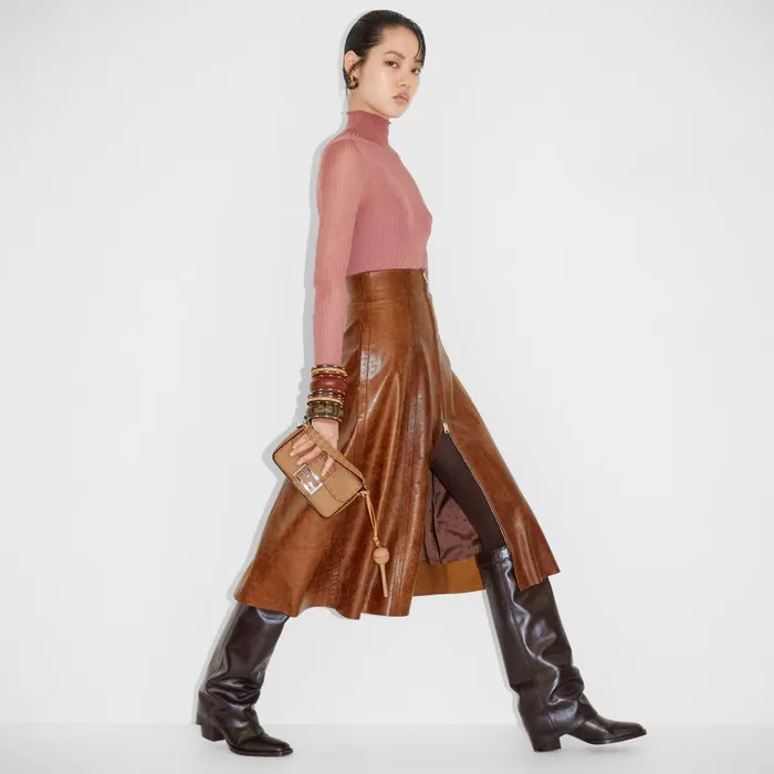 Fendi Shoulder and Crossbody Bags Baguette Mini Cappuccinocolored Selleria Bag With 309 Handsewn Stitches 8211 Women