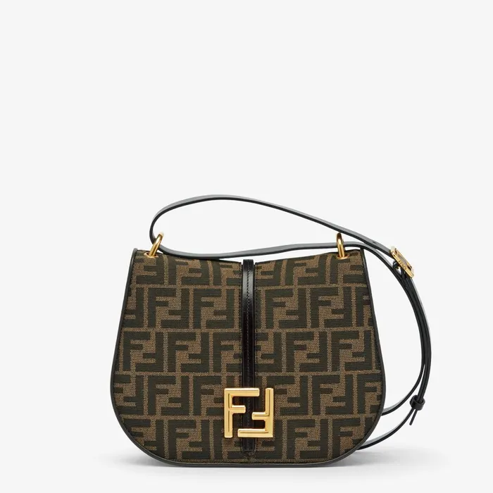 Fendi Shoulder and Crossbody Bags Cmon Medium Brown FF Jacquard Fabric And Leather Bag 8211 Women Fendi Shoulder and Crossbody Bags Cmon Medium Brown FF Jacquard Fabric And Leather Bag 8211 Women
