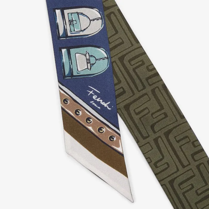 Fendi Silk Scarves Wrappy Green Silk Bandeau 8211 Women