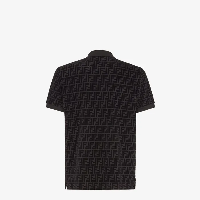 Fendi Tshirts and Polos Polo Shirt Black Jersey Polo Shirt 8211 Men