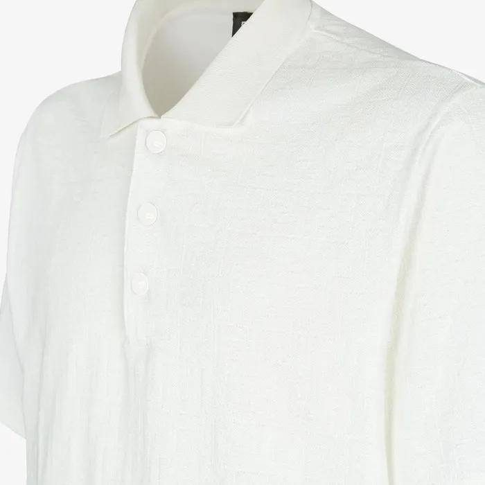 Fendi Tshirts and Polos Polo Shirt White FF Piqu Polo Shirt 8211 Men