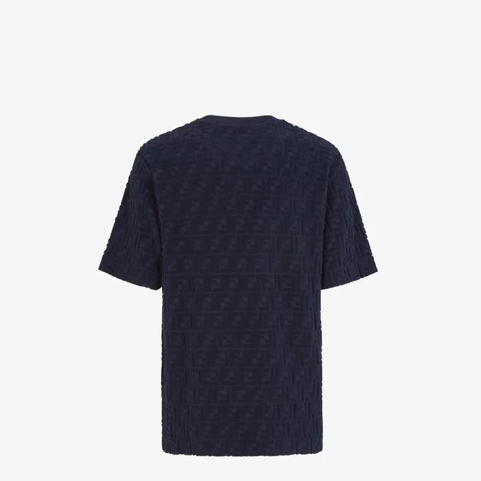Fendi Tshirts and Polos TShirt Blue FF Terry Tshirt 8211 Men