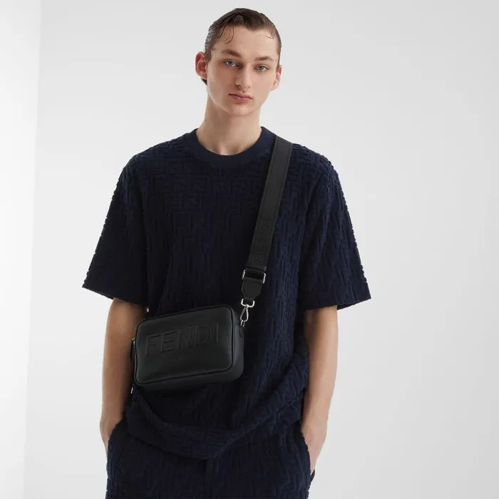 Fendi Tshirts and Polos TShirt Blue FF Terry Tshirt 8211 Men