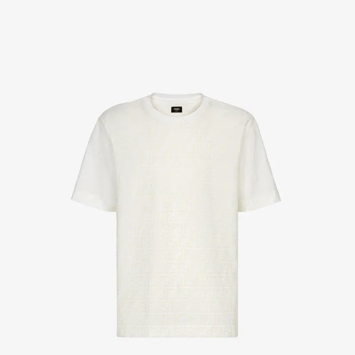 Fendi Tshirts and Polos TShirt Tshirt In White Piqu 8211 Men