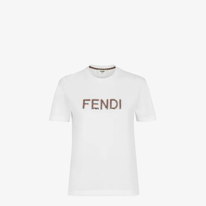 Fendi Tshirts and Sweatshirts TShirt White Cotton Tshirt 8211 Women