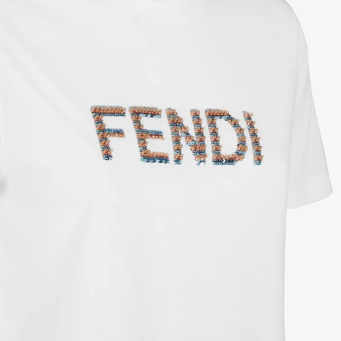 Fendi Tshirts and Sweatshirts TShirt White Cotton Tshirt 8211 Women