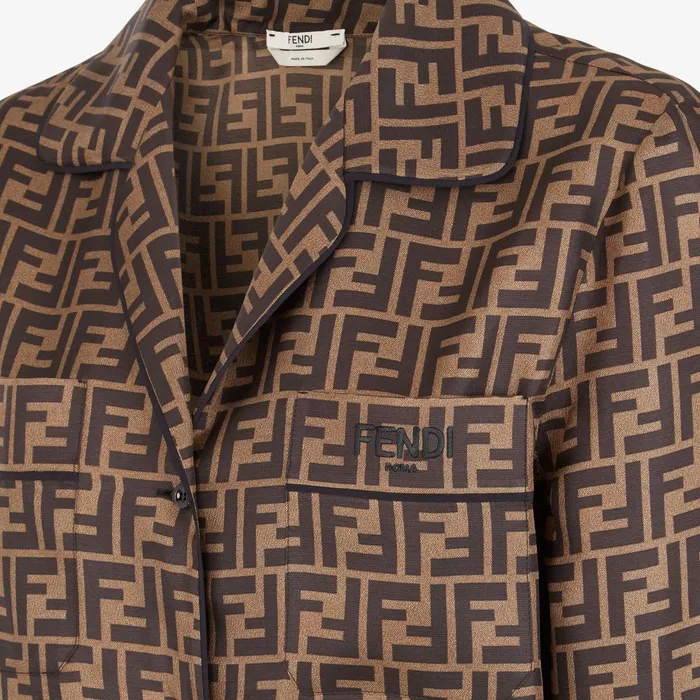 Fendi Tops and Shirts Shirt Brown Twill Shirt 8211 Women