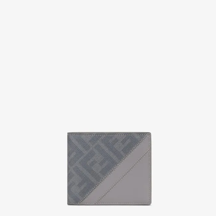 Fendi Wallets Fendi Diagonal Wallet Gray FF Canvas Bifold Wallet 8211 Men