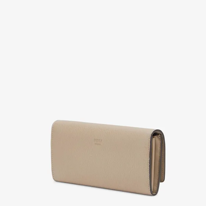 Fendi Wallets Peekaboo Continental Beige Leather Wallet 8211 Women