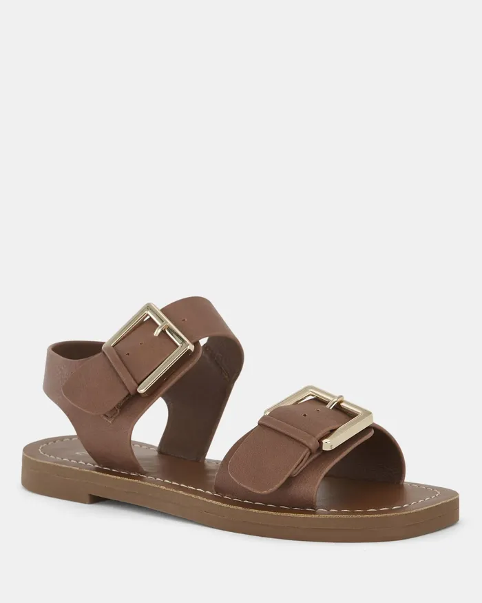 Flat Sandals TIERNEY TAN Strappy Sandals NOVO Shoes Women