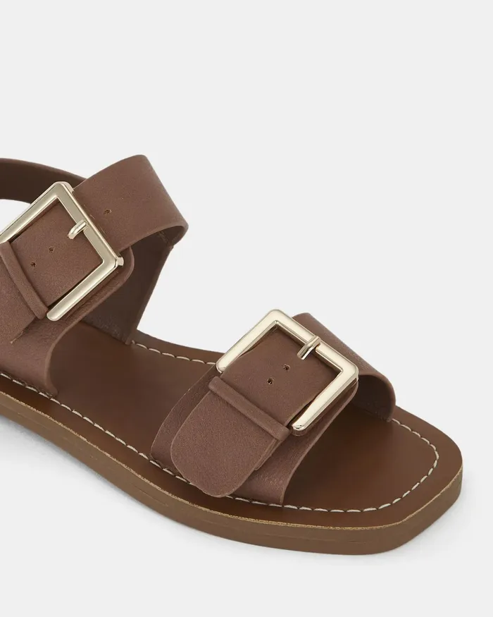 Flat Sandals TIERNEY TAN Strappy Sandals NOVO Shoes Women