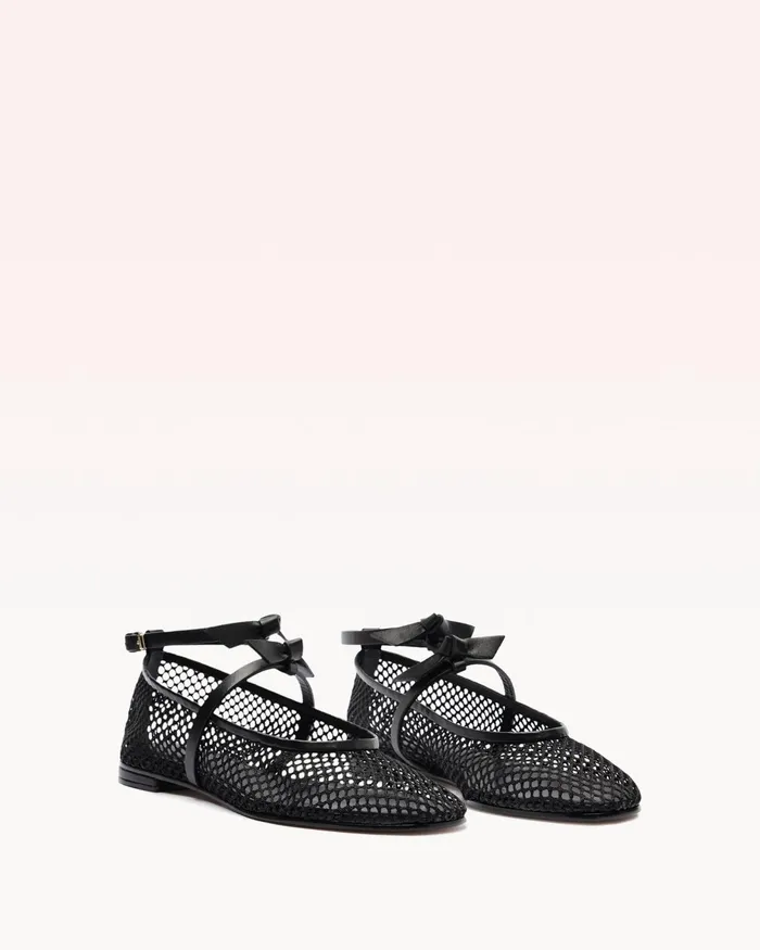 Flats Women Alexandre Birman Slim Clarita Ballet Mesh Black Black