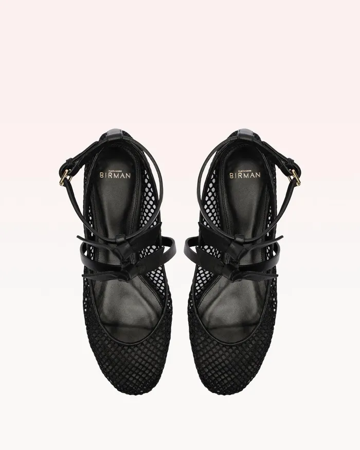 Flats Women Alexandre Birman Slim Clarita Ballet Mesh Black Black