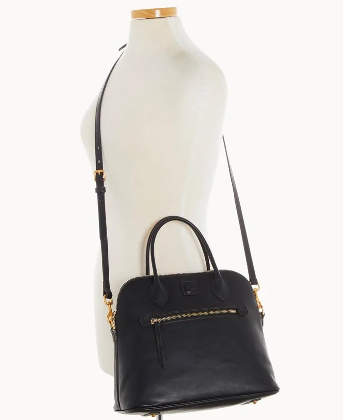 Florentine Large Domed Satchel Black Black Woman Dooney and Bourke Satchels Florentine Large Domed Satchel Black Black Woman Dooney and Bourke Satchels
