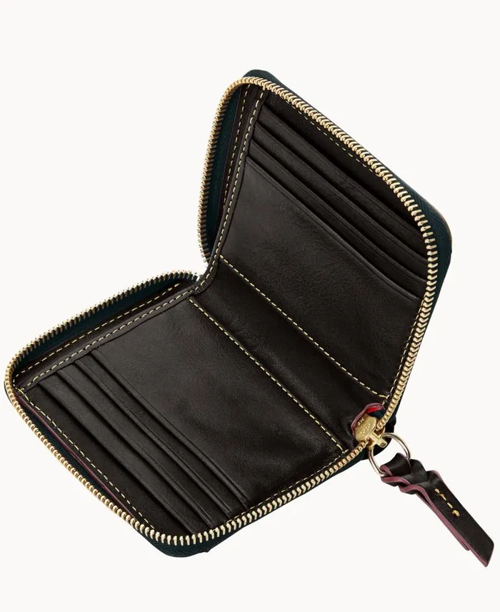 Florentine Small Zip Around Wallet Black Black ManWoman Dooney and Bourke Wallets Florentine Small Zip Around Wallet Black Black ManWoman Dooney and Bourke Wallets
