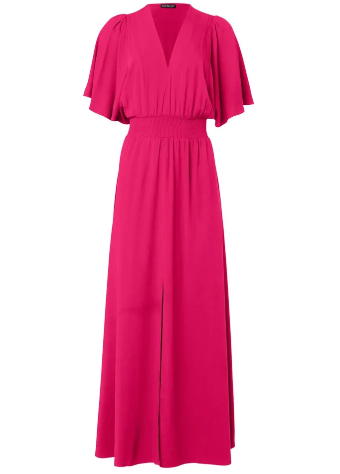 FLUTTER SLEEVE MAXI DRESS Fuchsia Women VENUS Sundresses