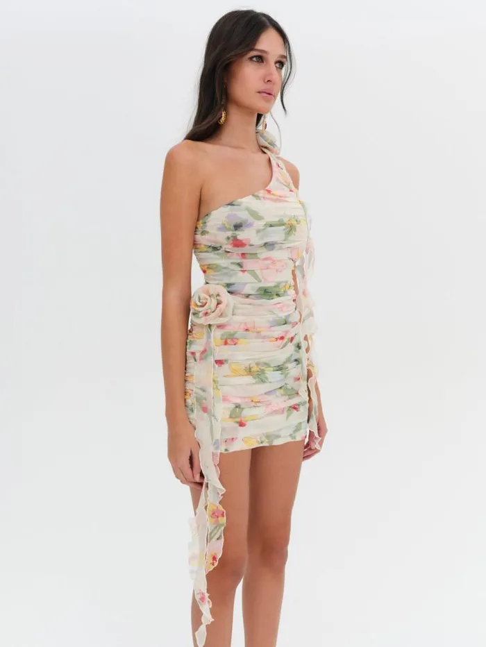 For Love and Lemons Dresses Abby One Shoulder Mini Dress Multi 8211 Women For Love and Lemons Dresses Abby One Shoulder Mini Dress Multi 8211 Women