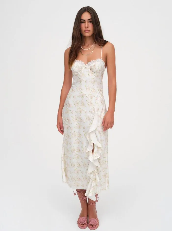 For Love and Lemons Dresses Chania Midi Dress White 8211 Women For Love and Lemons Dresses Chania Midi Dress White 8211 Women