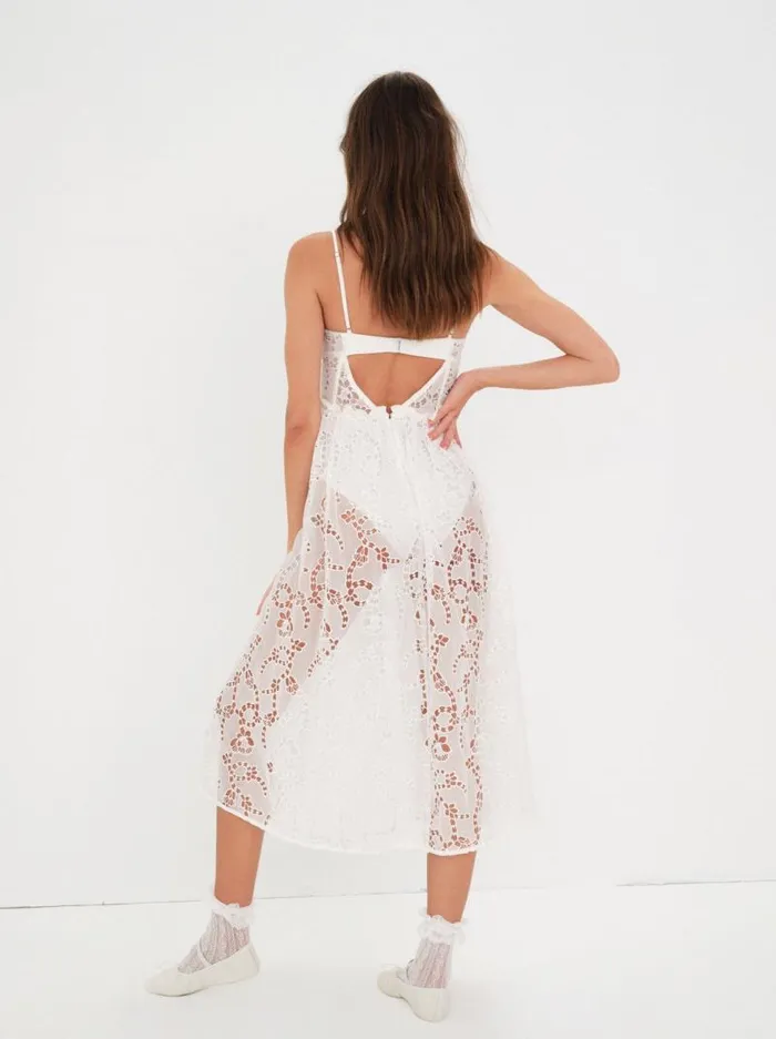 For Love and Lemons Dresses Romi Midi Dress White 8211 Women For Love and Lemons Dresses Romi Midi Dress White 8211 Women
