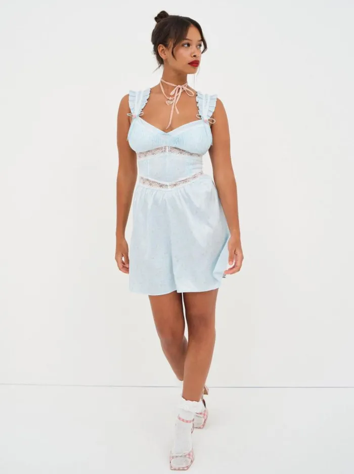 For Love and Lemons Lingerie Ellery Slip Dress Blue 8211 Women For Love and Lemons Lingerie Ellery Slip Dress Blue 8211 Women