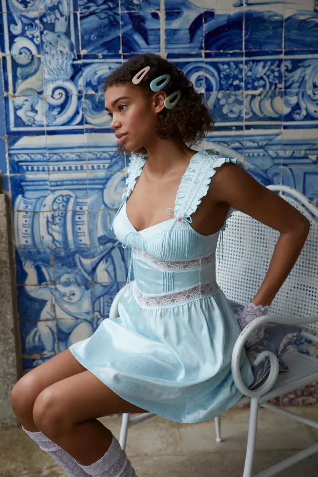 For Love and Lemons Lingerie Ellery Slip Dress Blue 8211 Women For Love and Lemons Lingerie Ellery Slip Dress Blue 8211 Women