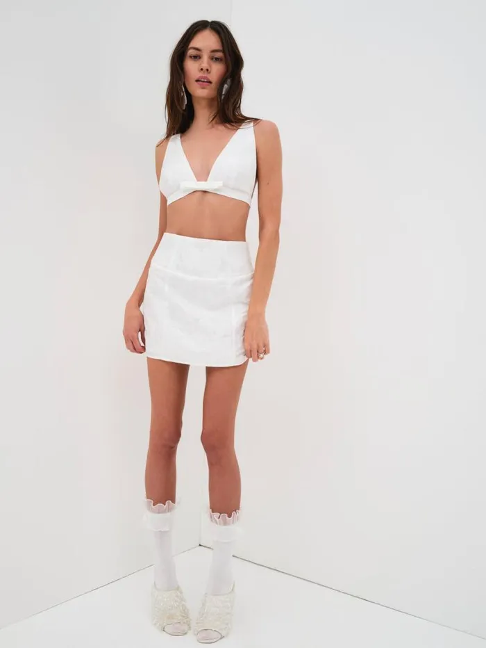 For Love and Lemons Tops Eva Crop Top White 8211 Women For Love and Lemons Tops Eva Crop Top White 8211 Women