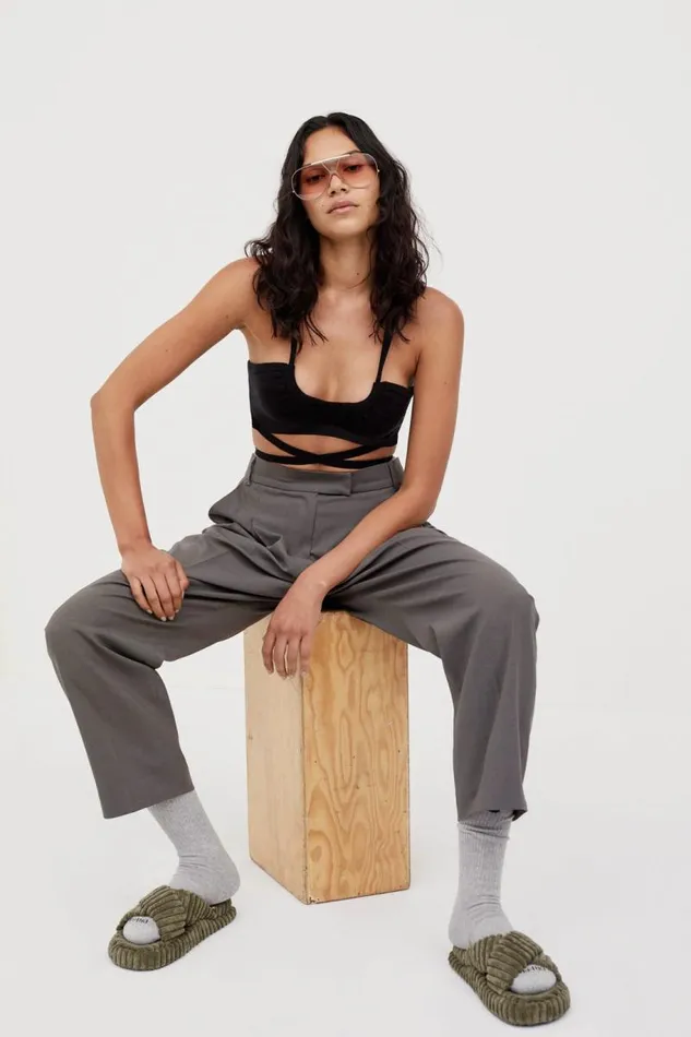 For Love and Lemons Tops Jourdin Tie Crop Top Black 8211 Women For Love and Lemons Tops Jourdin Tie Crop Top Black 8211 Women