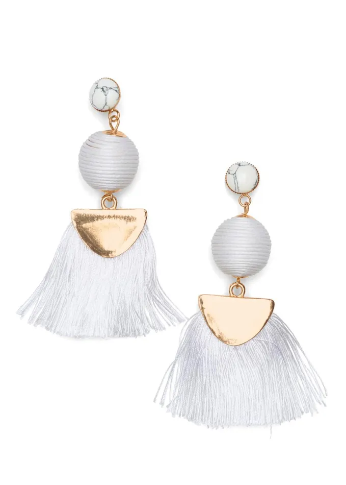 FRINGE DROP EARRINGS White Women VENUS Earrings