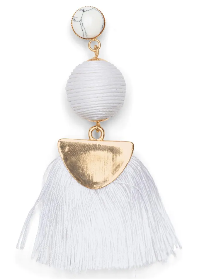 FRINGE DROP EARRINGS White Women VENUS Earrings