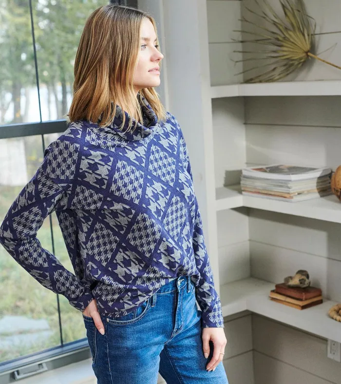 Funnel Neck Top 8211 Patriot Checks Hatley