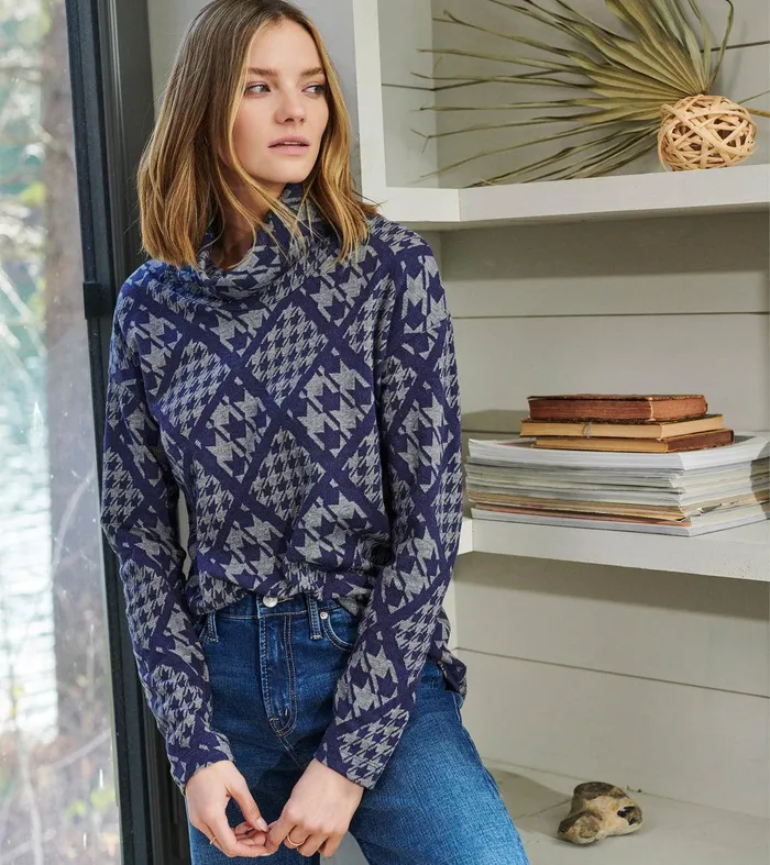 Funnel Neck Top 8211 Patriot Checks Hatley
