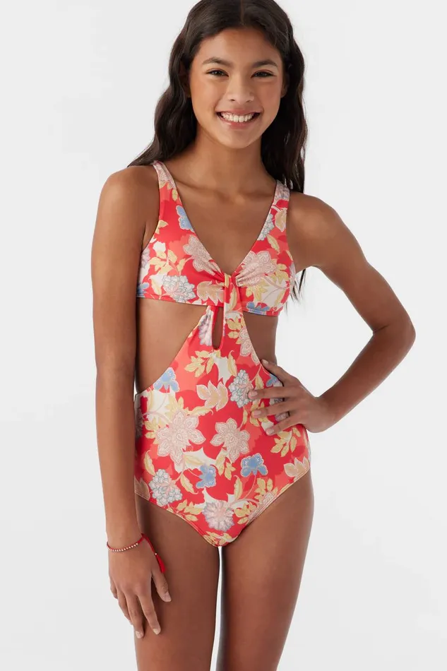GIRL039S ANTALYA FLORAL TWIST FRONT ONEPIECE Bittersweet Women O039NEILL Girl039S Swim