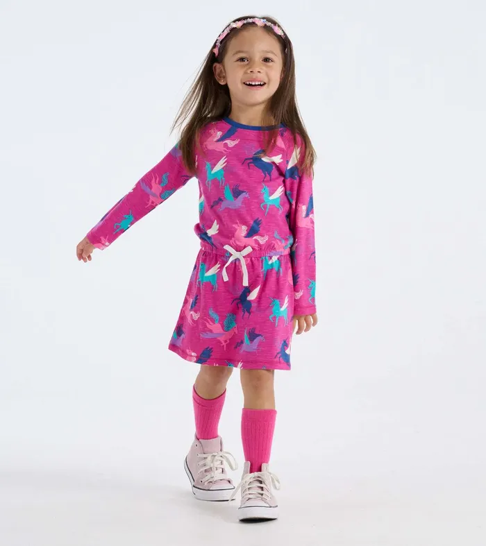 Girls Galactic Unicorn Drop Waist Dress Hatley