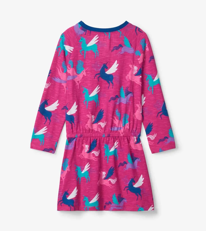 Girls Galactic Unicorn Drop Waist Dress Hatley