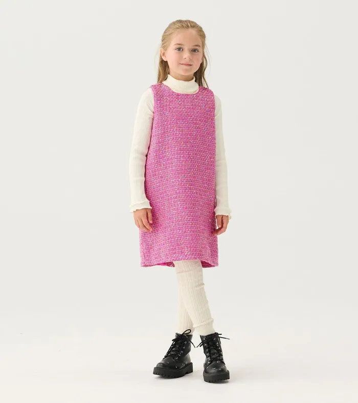 Girls Rose Violet Tweed Dress Hatley