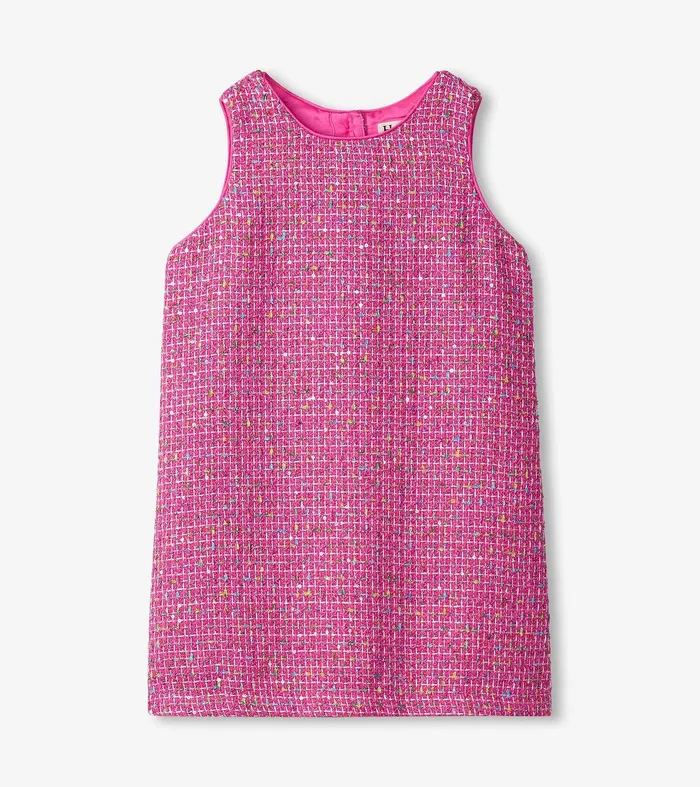 Girls Rose Violet Tweed Dress Hatley