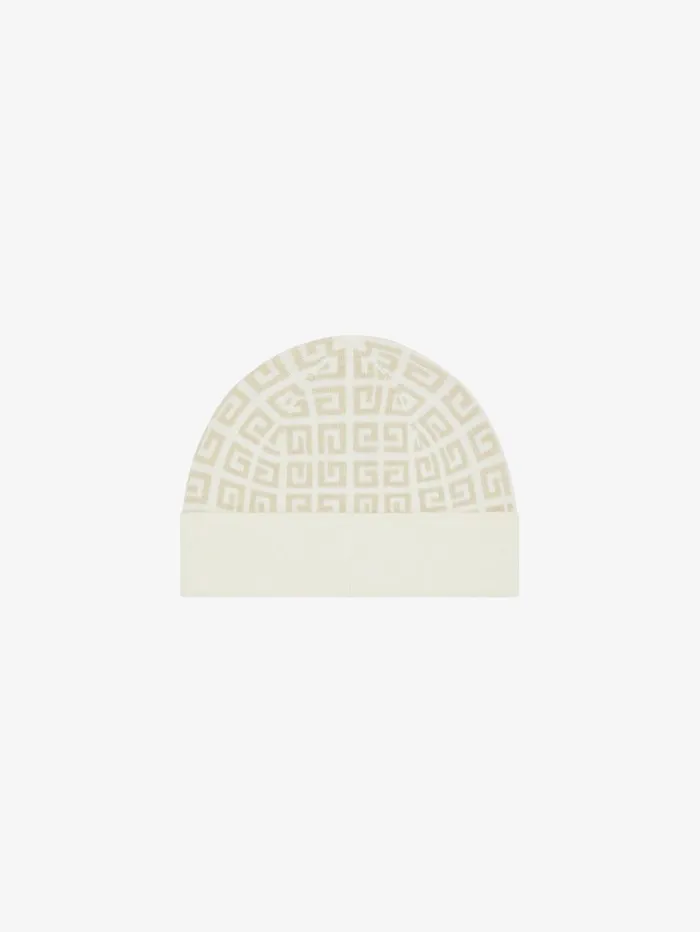 Givenchy 4G Double Sided Beanie In Wool And Cashmere Whiteecru Women Beanies and Caps