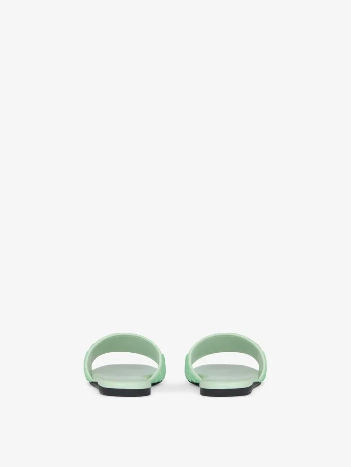 Givenchy 4G Flat Mules In 4G Cotton Towelling Aqua Green Women Slides and Sandals Givenchy 4G Flat Mules In 4G Cotton Towelling Aqua Green Women Slides and Sandals