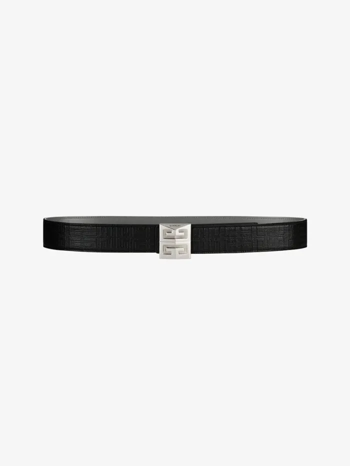 Givenchy 4G Reversible Belt In Leather And 4G Coated Canvas Quartz Grey Men Belts Givenchy 4G Reversible Belt In Leather And 4G Coated Canvas Quartz Grey Men Belts