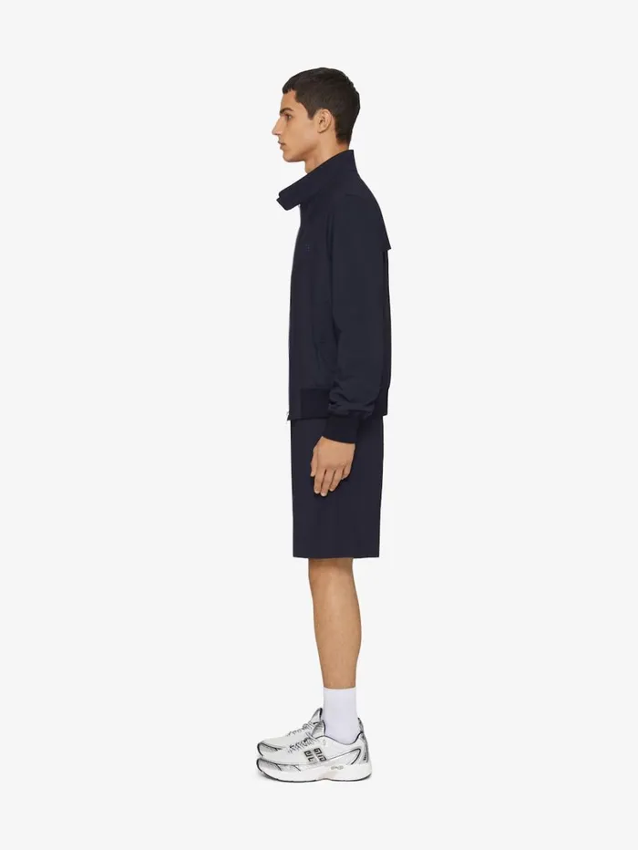 Givenchy Bermuda Shorts In Wool Poplin Night Blue Men Pants and Shorts